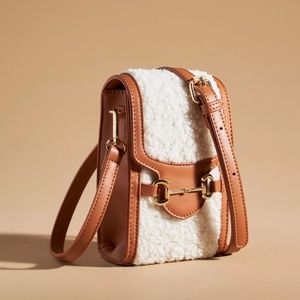 ANTHROPOLOGIE Sherpa Cell Crossbody Bag